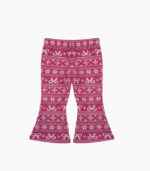 Girls' Magenta Bow Sequin Velour Top & Flare Pants 2-Piece Set - Image 5
